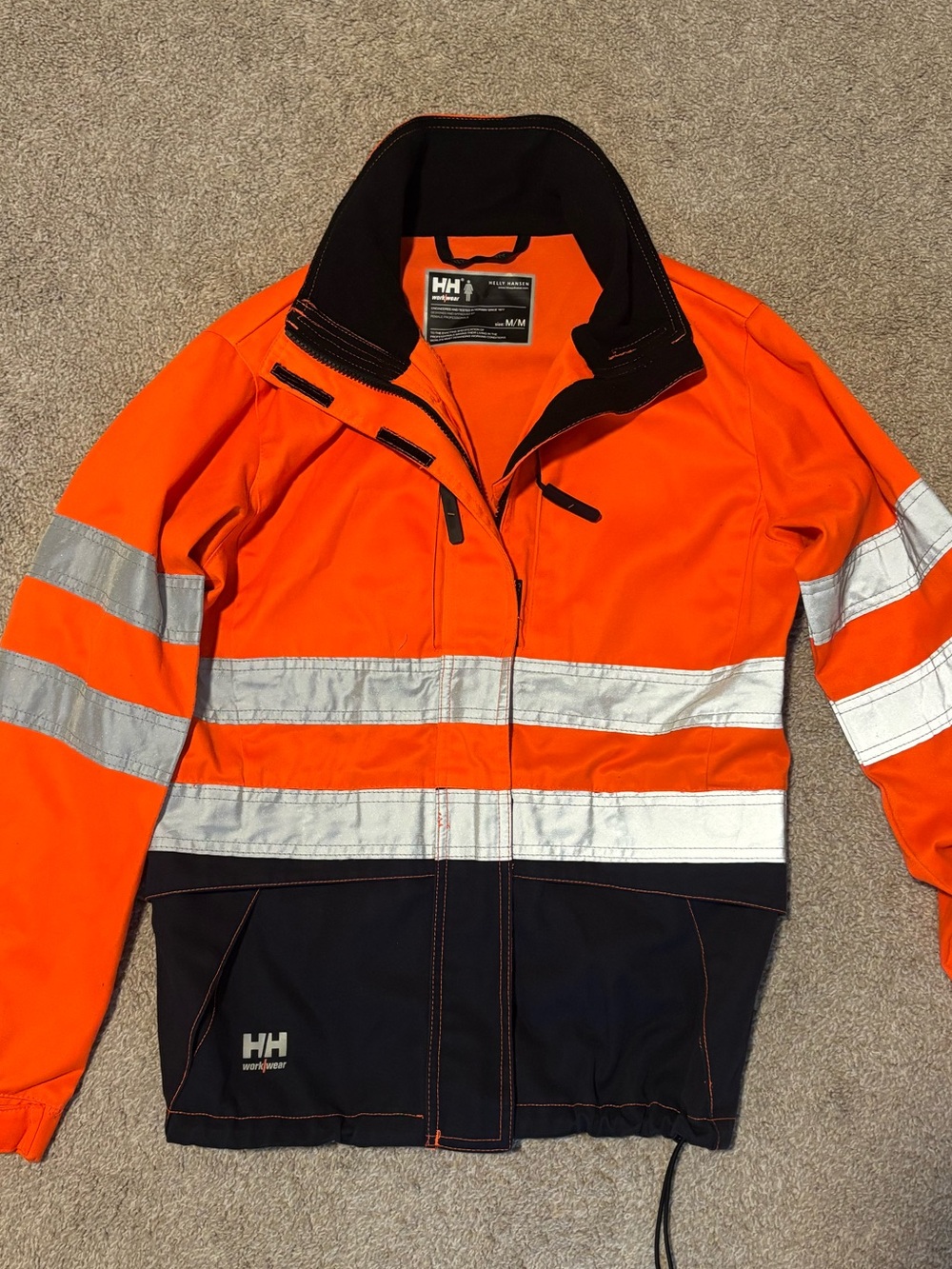 Helly Hansen Orange and Black High-Visibility Rain Jacket
